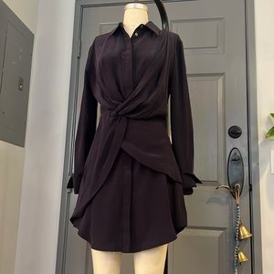 Acler navy dress 100% silk size 2